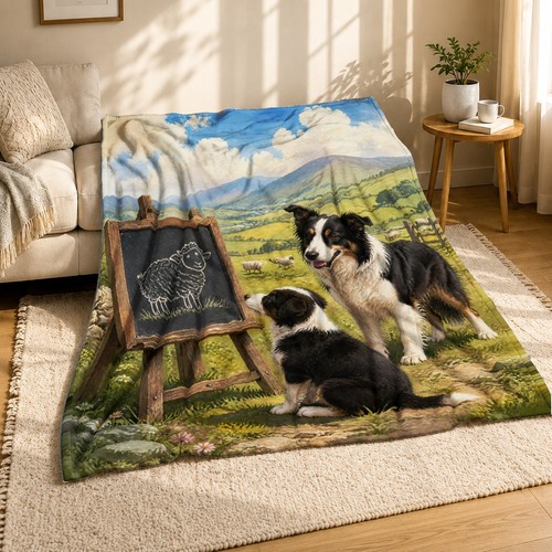 Border collie puppy chalkboard - border,