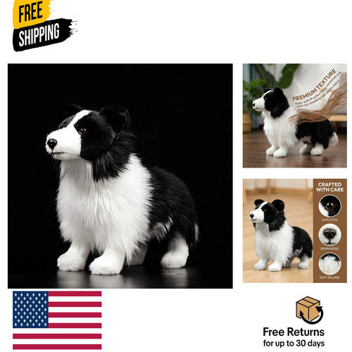 Simulation border collie plush - border,