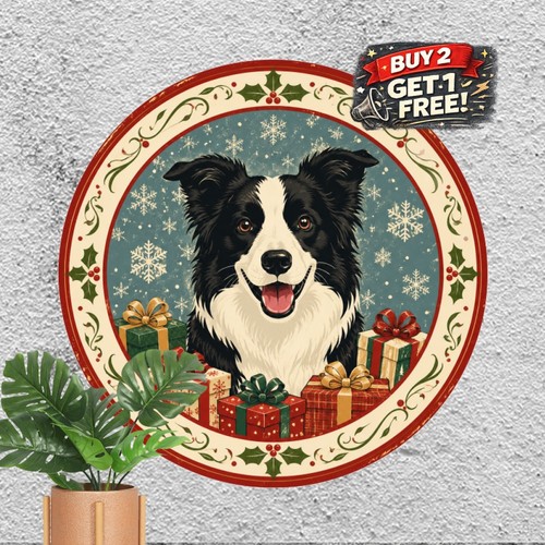 Christmas border collie dog - christmas,