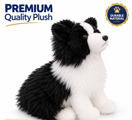 Border collie plush toy - plush, soft