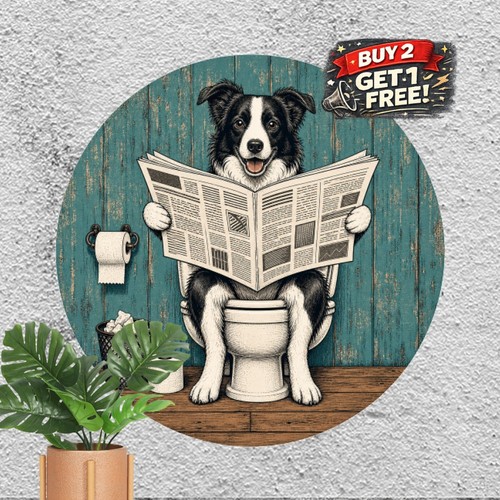 Border collie dog tin - dog, metal