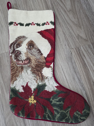 Dog needlework stocking - needlework,