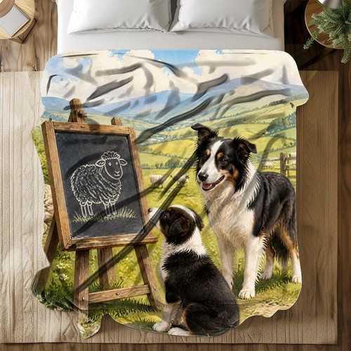 Border collie puppy chalkboard - border,