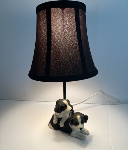 Border collie dog - collie, lamp