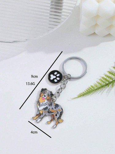 Border collie dog - dog, keyring