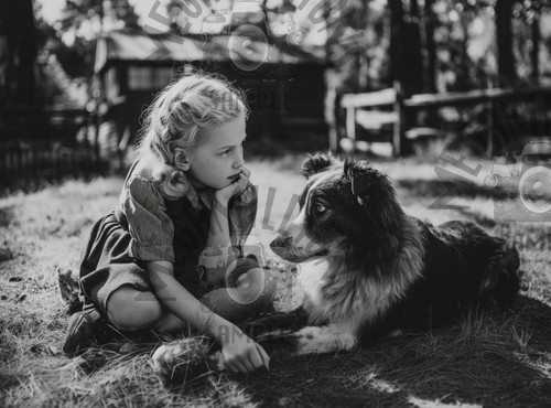 Vintage photo young - girl, w